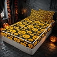 thumbnail image 1 of Homewish Pumpkin Lantern Zipper Twin Comforter Sets with Fitted Sheet and 2 Pillowcases, Halloween Zipper Bedding Set, Black Orange, Black Reversible, 1 of 7