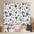 thumbnail image 1 of Homewish Puppy Dog Paws Black Out Curtains,Kawaii Cat Curtains Pack of 2 (42x63 Each),White Black Bedroom Curtains For Boys Girls,Lightweight Room Decor, 1 of 6