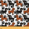 thumbnail image 1 of Homewish Puppy Dogs Fabric by the Yard 1 Yard,Kawaii Dachshund Home Decor Fabric by the Yard,Black Paws Sewing Fabric For Boys Girls,Lightweight Room Decor, 1 of 6