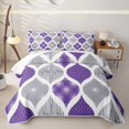 thumbnail image 1 of Homewish Purple Boho Spiral Quilt Full,Abstract Geometric Full Bedspread Sets,3 Pieces, 1 of 7