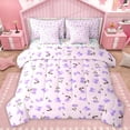 thumbnail image 1 of Homewish Purple Bowknot Floral 7-Piece Twin Bedding Sets,Country Floral Bedding Comforter Set,Lovely Bow Knot Sheet Sets For Men Women,Breathable Home Decor Reversible, 1 of 8