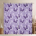 thumbnail image 1 of Homewish Purple Butterflies Black Out Curtains For Girls,Chic Floral Dandelion Curtains Pack of 2 (42x63 Each),Dreamy Princess Bedroom Curtains,Lightweight Room Decor, 1 of 6