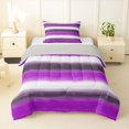 thumbnail image 1 of Homewish Purple Geometric Lines Twin Comforter Sets,Contemporary Art Bedding Set,Light Gray Reversible,2 Pieces,1 Comforter and 1 Pillowcase, 1 of 7