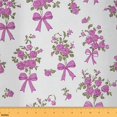 thumbnail image 1 of Homewish Purple Princess Ribbon 01, Rose Flower Floral Room Decor Fabric by the Yard, Teens Girls Kids Female Sewing Fabric, Breathable Home Decor, 1 of 6