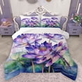 thumbnail image 1 of Homewish Purple Rustic Lotus Bedding Comforter Set,Flying Dragonfly Twin Comforter Sets,Country Flower Floral Bedding Set For Girls Kids,Super Cozy Room Decor,2-Piece, 1 of 8