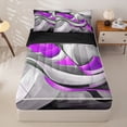 thumbnail image 1 of Homewish Purple Spiral Swirl Zipper Full Size Comforter Sets with Fitted Sheet and 2 Pillowcases,Modern Abstract Art Zipper Bedding Set,Black Reversible,4pcs, 1 of 8