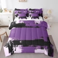 thumbnail image 1 of Homewish Purple Watercolor 7 Pieces Full Size Bedding Sets,Classic Contemporary Full Size Bed in a Bag,Reversible, 1 of 8