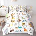 thumbnail image 1 of Homewish Rabbit Lion Unicorn Zebra 7pcs Bedding Comforter Set for Kids Children,Personalized Initial Letter Queen Bedding Sets Super Cozy,Cartoon Animal Queen Sheet Sets,Microfiber Bedroom Decor, 1 of 8