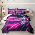 thumbnail image 1 of Homewish Racing Car Quilt Full For Kids Boys Girls,Pink Sports Car Full Bedspread Sets,3-Piece, 1 of 7