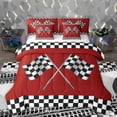 thumbnail image 1 of Homewish Racing Flag 7-Piece Twin Bedding Sets,Classic Geometric Checkered Bedding Comforter Set,Red White Black Sheet Sets For Boys Teens,Ultra Soft Home Decor Reversible, 1 of 8
