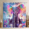thumbnail image 1 of Homewish Rainbow Elephant Blackout Curtains Set of 2 (52x84 Each),Colorful Chic Butterflies Window Curtains,Zoo Animal Curtains and Drapes For Boy Girls,Microfiber Bedroom Decor, 1 of 6
