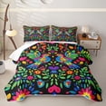 thumbnail image 1 of Homewish Rainbow Hummingbird Twin Quilt Set,Colorful Plant Flowers Blossom Twin Coverlet Set,2-Piece, 1 of 7