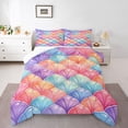 thumbnail image 1 of Homewish Rainbow Seashell Full Size Comforter Sets For Girls,Coastal Beach Bedding Comforter Set,Reversible,3-Piece,1 Comforter and 2 Pillowcases, 1 of 7
