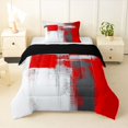 thumbnail image 1 of Homewish Red Abstract Ombre Twin Comforter Sets,Grunge Aesthetic Bedding Set,Black Reversible,2-Piece,1 Comforter and 1 Pillowcase, 1 of 7