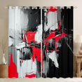 thumbnail image 1 of Homewish Red Abstract Print Blackout Curtains,Aesthetic Geometric Curtains Pack of 2 (42x84 Each), 1 of 6