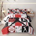 thumbnail image 1 of Homewish Red Black Baseball Twin Quilt Set, Sport Twin Coverlet Set for Boys and Girls, 2pcs, 1 Comforter and 1 Pillowcase, 1 of 7