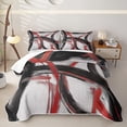 thumbnail image 1 of Homewish Red Black Circle Twin Quilt Set,Modern Abstract Twin Coverlet Set,2-Piece, 1 of 7