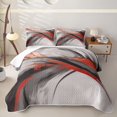 thumbnail image 1 of Homewish Red Black Ombre Bed Spread Queen,Modern Artwork Queen Coverlet Set,3pcs, 1 of 7