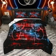 thumbnail image 1 of Homewish Red Blue Gamepad Full Size Comforter Sets, Neon Gradient Game Console Bedding Comforter Set, Cartoon Theme Reversible Bedding Sets, Microfiber Bedroom Decor, 3pcs, 1 of 9