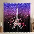 thumbnail image 1 of Homewish Red Blue Sequin Print Black Out Curtains for Women, Paris Eiffel Tower Curtains Pack of 2 (42x63 Each), Mystic Bling Stars Bedroom Curtains, Window Curtains Home Decor, 1 of 6