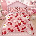 thumbnail image 1 of Homewish Red Bowknot Cherry 2pcs Bedding Comforter Set For Children Teens Girls,Chic Floral Daisy Twin Comforter Sets,Cartoon Polka Dots Breathable Bedding Set,Luxury Bedroom Decor,Reversible, 1 of 8