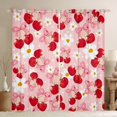 thumbnail image 1 of Homewish Red Bowknot Cherry Black Out Curtains For Children Teens Girls,Chic Floral Daisy Curtains Pack of 2 (42x63 Each),Cartoon Polka Dots Bedroom Curtains,Luxury Bedroom Decor, 1 of 6