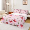 thumbnail image 1 of Homewish Red Bowtie 4pcs Bed Sheets For Children Teens Adults,Xmas Tree King Sheets,Happy New Year Super Cozy Sheet Set,Ultra Soft Home Decor, 1 of 7