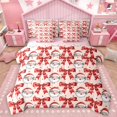 thumbnail image 1 of Homewish Red Bowtie 7 Pieces Bedding Comforter Set For Children Teens Adults,Xmas Santa Claus Full Bedding Set Lightweight,Polka Dots Fitted Sheet Flat Sheet,Ultra Soft Home Decor,Reversible, 1 of 8