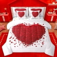 thumbnail image 1 of Homewish Red Cartoon Loves 7-Piece Bedding Comforter Set,Happy Valentine'S Day King Bedding Sets,Romantic Theme Bed Sheets For Men Women,Luxury Bedroom Decor Reversible, 1 of 8