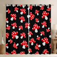 thumbnail image 1 of Homewish Red Cartoon Mushroom Blackout Curtains Set of 2 (52x84 Each),Natural Plant Window Curtains,Red Black White Curtains and Drapes For Girls Kids,Super Cozy Room Decor, 1 of 6