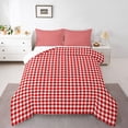 thumbnail image 1 of Homewish Red Checkerboard Queen Comforter Set,Geometric Plaid Grid Bedding Sets,Modern Minimalism Artistic Bedding Comforter Set For Kids,Breathable Home Decor Reversible,3 Pieces, 1 of 8