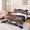 thumbnail image 1 of Homewish Red Cherry Blossoms Bed Sheets,Japanese Ukiyo e E Style Full Size Sheets,4pcs,1 Flat Sheet, 1 Fitted Sheet and 2 Pillowcases, 1 of 6