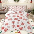 thumbnail image 1 of Homewish Red Christmas Snowflake Queen Comforter Set, Dreamy Fairy Tale Bedding Sets, Teens Kids Boys Girls Reversible Bedding Comforter Set, Super Cozy Room Decor, 3pcs, 1 of 8