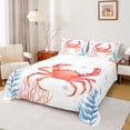 thumbnail image 1 of Homewish Red Crab Teen Full Size Sheets, Cartoon Ocean Coral Bed Sheets, Kawaii Starfish Animal Sheet Sets, Microfiber Bedroom Decor, 4-Piece, 1 of 7