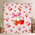 thumbnail image 1 of Homewish Red Cute Cherry Black Out Curtains,Pink Bow Tie Curtains Pack of 2 (42x63 Each),Cartoon Bowtie Bowknot Bedroom Curtains For Teens,Luxury Bedroom Decor, 1 of 6