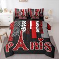 thumbnail image 1 of Homewish Red Eiffel Tower Bedding Comforter Set 7pcs, Romantic Valentines Day Queen Bedding Sets, Chic Leopard Zabra Print Reversible Queen Sheet Sets, Luxury Bedroom Decor, 1 of 7
