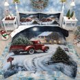 thumbnail image 1 of Homewish Red Farmhouse Truck Queen Comforter Set,Rustic Christmas Tree Bedding Sets,Merry Xmas Bedding Comforter Set For Adult,Ultra Soft Home Decor Reversible,3pcs, 1 of 8