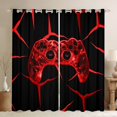 thumbnail image 1 of Homewish Red Gamer Black Out Curtains for Teens Boys Girls,Video Game Curtains Pack of 2 (42x63 Each),Abstract Geometric Bedroom Curtains,Breathable Home Decor, 1 of 6