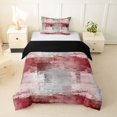 thumbnail image 1 of Homewish Red Gradient Plaid Twin Duvet Cover,Abstract Geometric Twin Bedding,Black Reversible,2-Piece,1 Duvet Cover and 1 Pillowcase, 1 of 6