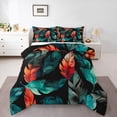 thumbnail image 1 of Homewish Red Green Leaves Bedding Comforter Set,Natural Plant Twin Comforter Sets,Tropical Monstera Leaf Bedding Set For Men Women,Ultra Soft Home Decor Reversible,2 Pieces, 1 of 8