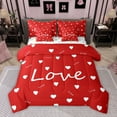 thumbnail image 1 of Homewish Red Love Heart Twin Bedding Sets 7-Piece for Teens, Romantic Valentines Day Bedding Comforter Set, Kawaii Cartoon Reversible Sheet Sets, Ultra Soft Bedroom Decor, 1 of 8