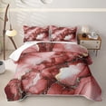 thumbnail image 1 of Homewish Red Marble Bed Spread Queen,Gold Metallic Queen Coverlet Set,3pcs, 1 of 7