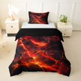 thumbnail image 1 of Homewish Red Neon Lightning Twin Duvet Cover,Modern Geometric Twin Bedding,Black Reversible,2 Pieces,1 Duvet Cover and 1 Pillowcase, 1 of 6