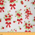 thumbnail image 1 of Homewish Red Princess Ribbon Fabric by the Yard 2 Yards, Rose Flower Floral Sewing Fabric, Teens Girls Kids Female Fabric for Sewing, Breathable Home Decor, 1 of 6