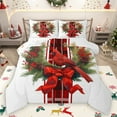 thumbnail image 1 of Homewish Red Ribbon Gifts Queen Comforter Set for Teens, Christmas Red Bird Bedding Sets, Happy New Year Reversible Bedding Comforter Set, Microfiber Bedroom Decor, 3-Piece, 1 of 8