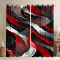 thumbnail image 1 of Homewish Red Spiral Stripes Kitchen Curtains,Aesthetic Geometric Black Out Curtains Pack of 2 (42x63 Each), 1 of 6