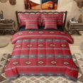 thumbnail image 1 of Homewish Red Triangle Aztec Bedding Comforter Set, Western Hippie Bohemian King Bedding Sets, Tribal Cowgirl Cowboy Reversible Bed Sheets, Super Cozy Room Decor, 1 of 7