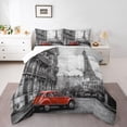 thumbnail image 1 of Homewish Red Truck Bedding Comforter Set 2pcs for Teens Adults,Eiffel Tower Twin Comforter Sets Microfiber,Retro Vintage Breathable Bedding Set,Lightweight Room Decor, 1 of 8