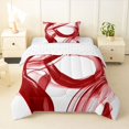 thumbnail image 1 of Homewish Red Watercolor Gradient Twin Comforter Sets,Aesthetic Geometric Bedding Set,Reversible,2 Pieces,1 Comforter and 1 Pillowcase, 1 of 7