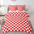 thumbnail image 1 of Homewish Red White Grid 7-Piece Twin Bedding Sets For Kids Children Teens,Geometric Buffalo Bedding Comforter Set,Minimalist Abstract Breathable Sheet Sets,Microfiber Bedroom Decor,Reversible, 1 of 8